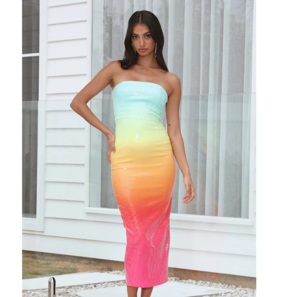 Hello Molly RUNAWAY MALIBU MIDI DRESS MULTI